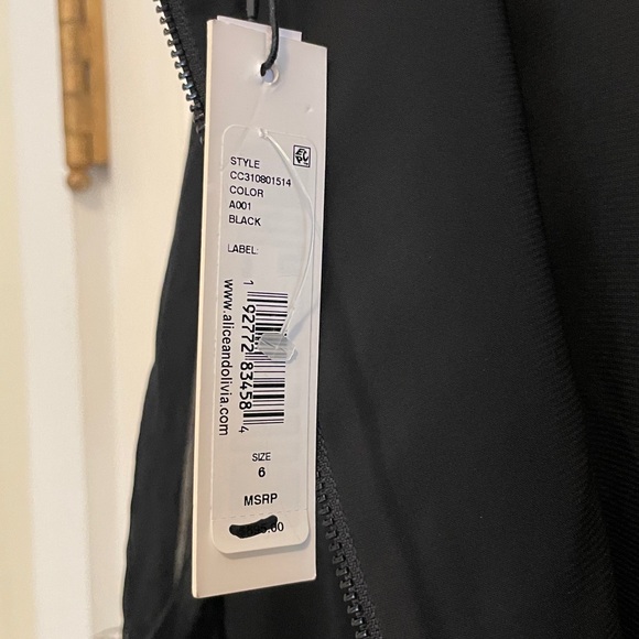 New Alice + Olivia Izola Feather Cuffed Mini Dress size 6 - Picture 7 of 9